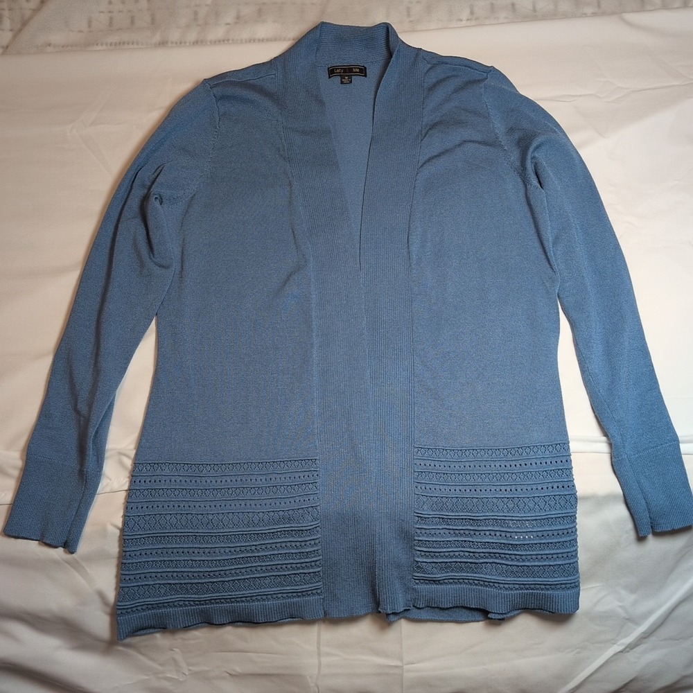 Lety & Me Blue Size M Cardigan Rayon Poly Blend Office Workwear